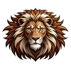 Untitled design - “Fierce Tribal Lion Head Logo with Grunge Texture”And transparent the background.