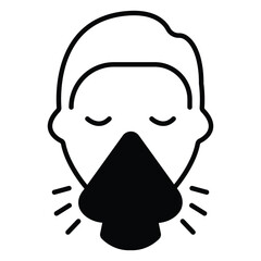 Sneezing Vector Icon Indicating Viral Infection Symptoms