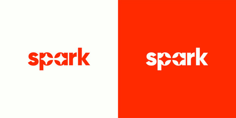 spark logo design unique negative space
