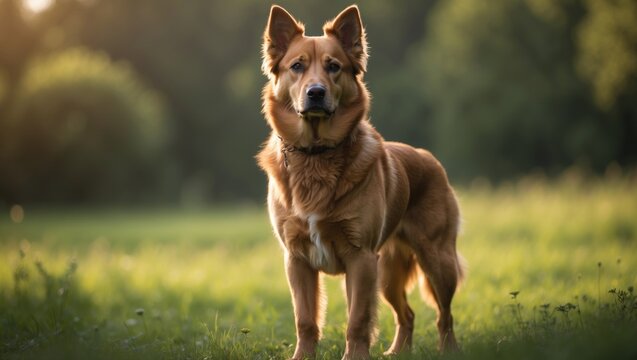 Outdoor standing dog