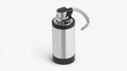 Isolated 3D render of candle lighter with flexible neck and ignition switch laid flat on white background