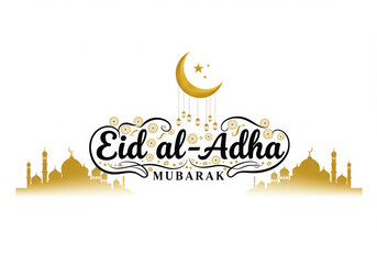 Eid al adha mubarak greeting card design