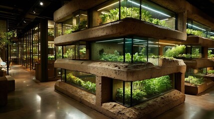 Vertical garden AI water sensors tracking every plants need while promoting organic growth without synthetic support