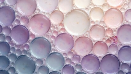 Colorful abstract oil and water bubbles in soothing pastel shades
