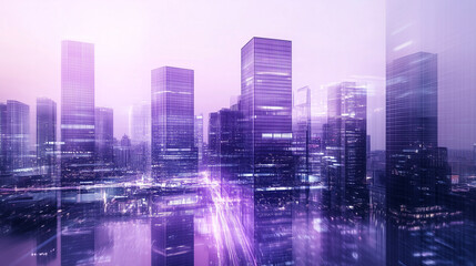 Obraz premium city skyline at night