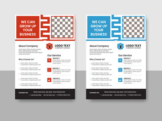 Corporate Business Flyer Template – Red and Blue Professional Layout