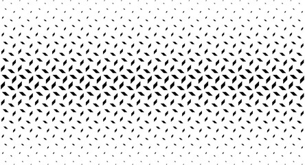 Geometric pattern of black rhombs on a white background.Seamless in one direction.Option with a Short fade out. 