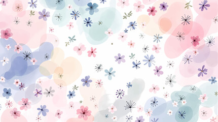 Seamless floral pattern watercolor, Colorful watercolor flowers background