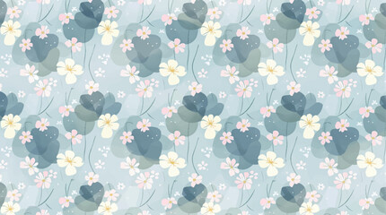 Seamless floral pattern watercolor, Colorful watercolor flowers background
