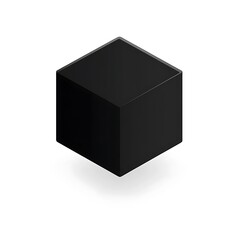 Black cube isolated on white background.