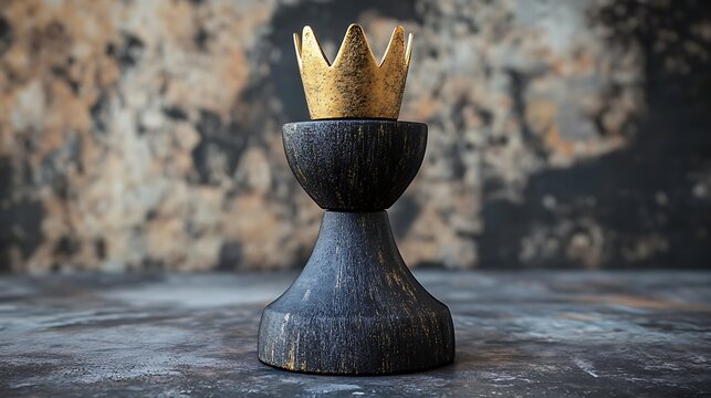 Black king with golden crown on the chessboard. Business strategy concept. - Powered by Adobe