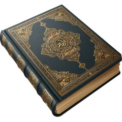 Fototapeta premium Ornate quran book with gold leaf detailing