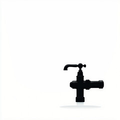 tap silhouette , black and white illustration isolated on white background