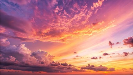 Fototapeta premium Vibrant Sunset Clouds Pink, Orange, Purple Sky, nature , landscape