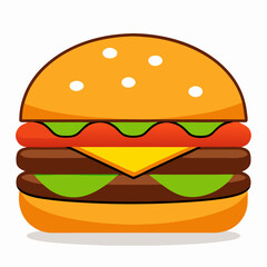 Delicious Double Cheeseburger Illustration