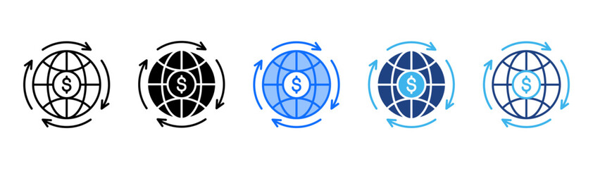 Globalization Icon Set With Multiple Style Collection 
