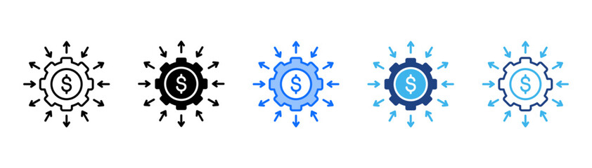 Diversification Icon Set With Multiple Style Collection 
