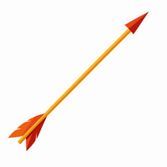 Orange and Gold Arrow with Feathers - Archery Icon