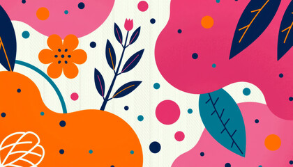 Abstract Colorful Floral Pattern with Bright Elements