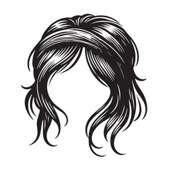 Black Color Headband Silhouette Vector Illustration, Solid White Background. minimal vector design