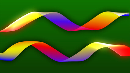 Abstract ribbon wave shape, 3d render