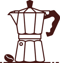 Minimalist Moka Pot Vector Illustration for Coffee Lovers