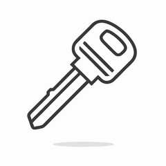 Simple Line Art Car Key Icon Illustration