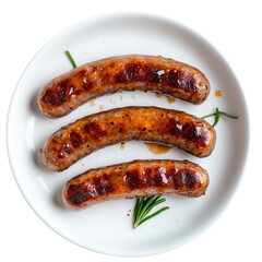 Breakfast Sausage Links With Maple Glaze  isolated on a transparent background
