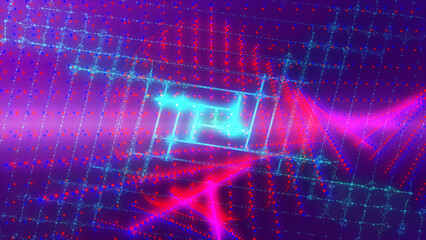 3D dots gradient color background.