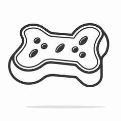 Dog Bone Shaped Biscuit Treat, Pet Food Icon