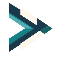 Bold Arrow with Robust Vector Forms in Deep Teal Color Isolated on Transparent Background