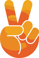 Vector Illustration of a Hand Making the Peace Sign