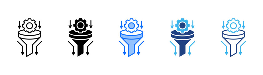 Bottlenecks Icon Set With Multiple Style Collection 