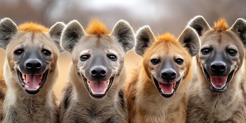  pack of hyenas laughing -