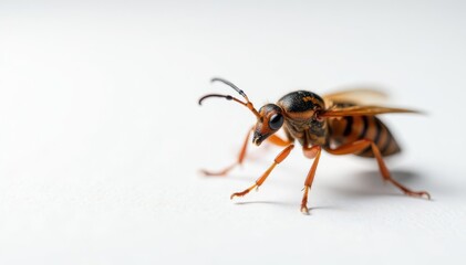 Close-up of a single insect on pure white background, close-up, bug