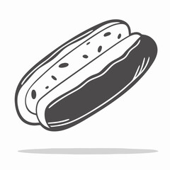 Hand-drawn Hot Dog Illustration, Simple Hotdog Graphic