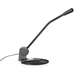 One microphone on white background. Professional audio equipment