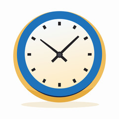 Simple Blue and Gold Round Wall Clock Icon
