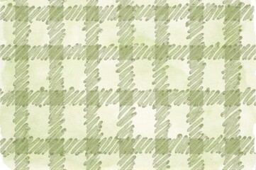 Green plaid pattern watercolor texture with crosshatch design