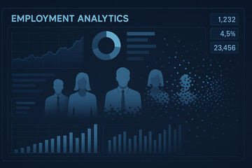 A visual representation of employment analytics showcasing data trends and workforce statistics. Ideal for presentations on human resources and organizational performance metrics.