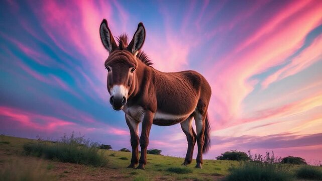 Donkey Browsing on Equus africanus asinus