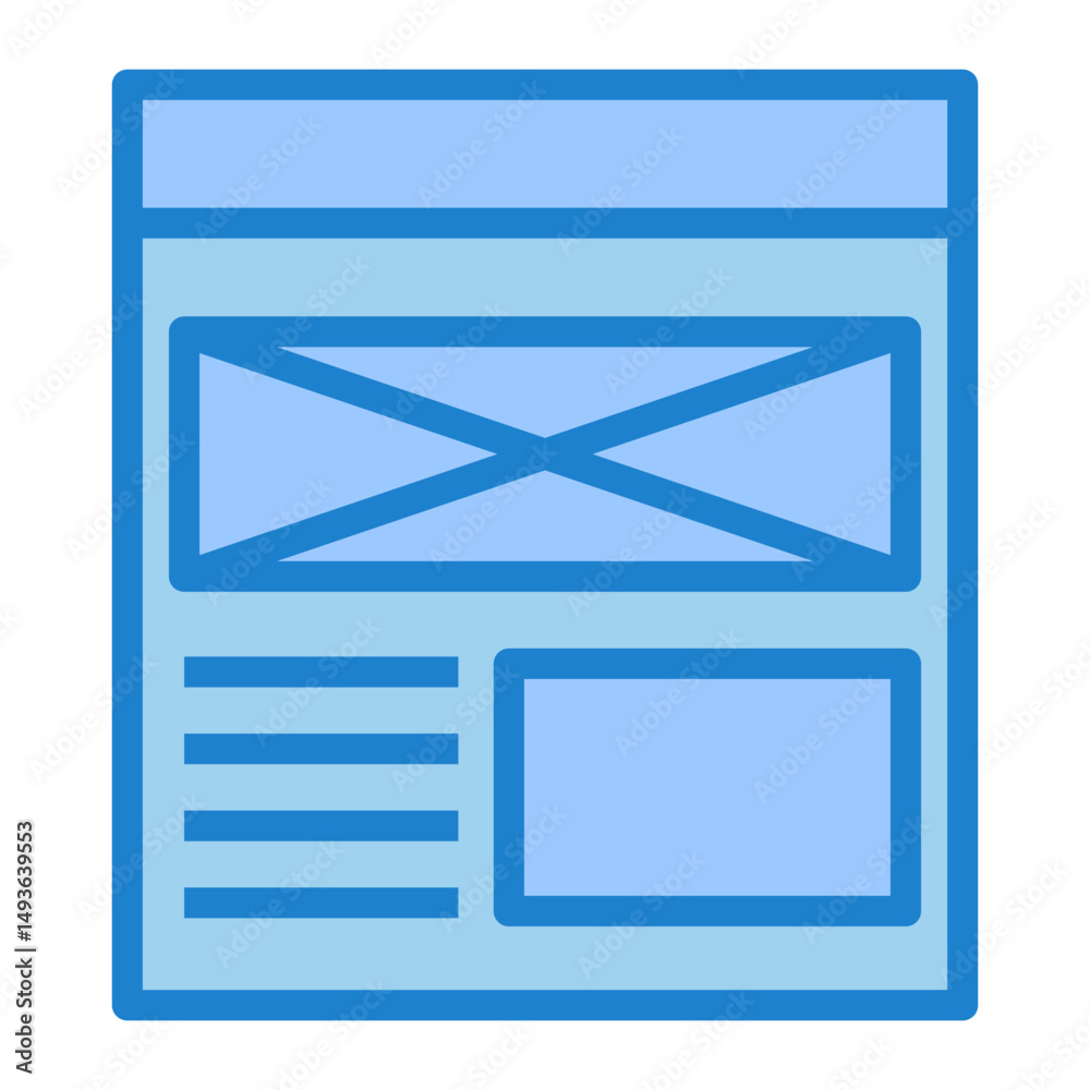 Poster wireframe vector icon