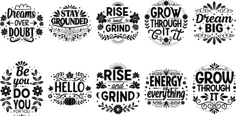 Inspiring Daily Grind Quotes with Handwritten Typography