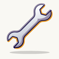 Fototapeta premium Silver Wrench Icon: Repair, Tool, Maintenance