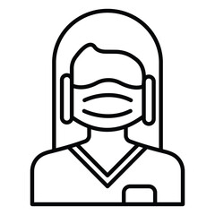 Face Mask Icon With Woman Vector Design