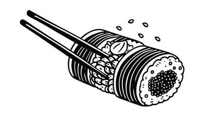 Sushi Roll with Chopsticks