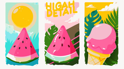 Slice of summer fun A whimsical journey through watermelon sunsets and ice cream dreams with a