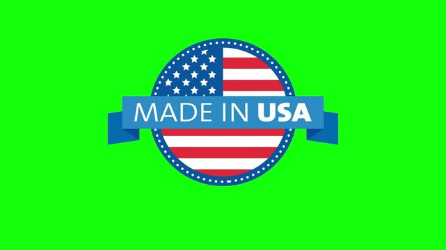 Green Screen 4K Made in USA Stamp Video for Patriotic Campaigns