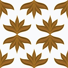 Trendy floral seamless pattern. Simple red and beige daisy. Spring flower template for packaging, postcards, textile printing, wallpaper. Hand drawn illustration isolated on white background