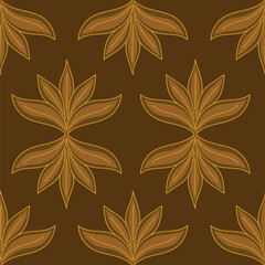 Trendy floral seamless pattern. Simple red and beige daisy. Spring flower template for packaging, postcards, textile printing, wallpaper. Hand drawn illustration isolated on white background